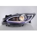Mazda 3 08-13 Black Projector Headlamp w Bar